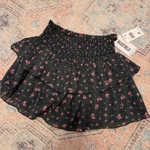 Katie J NYC Brooke Floral Pine Smock Skirt